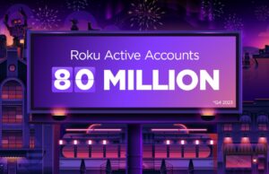 Roku logra importantes hitos, superando los 80 millones de cuentas activas y más de 100 mil millones de horas de streaming en 2023